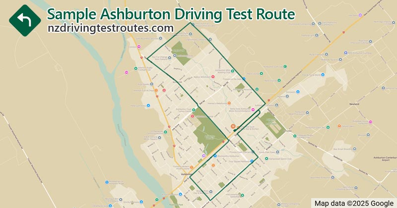 Ashburton driving test route map