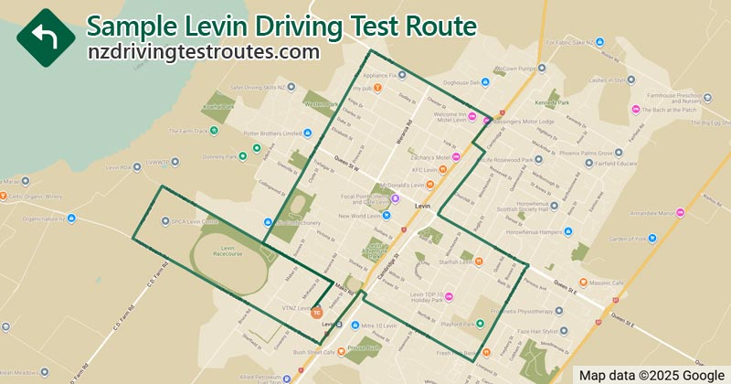 Levin driving test route map