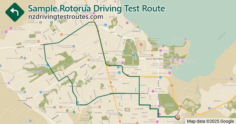 Rotorua driving test route map
