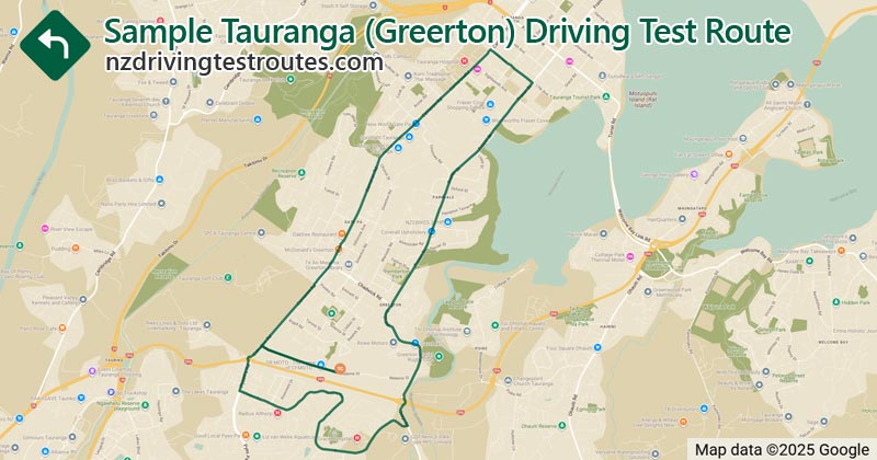 Tauranga driving test route map