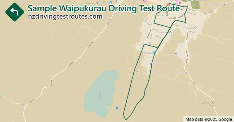 Waipukurau driving test route map